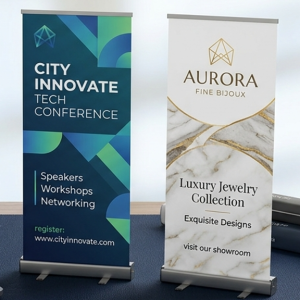 Custom Printed Roll-Up Banners – Retractable Pull-Up Banner Stands